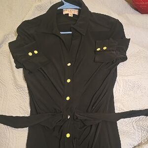 Philosophy Black Dress with Yellow Accents